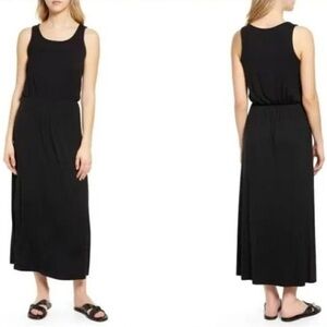 Caslon Black Jersey Sleeveless Midi Maxi Tank Dress